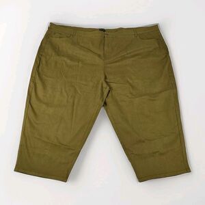 Universal Standard Women’s Olive Cropped Stretch Pants Cotton Blend 40 Straight